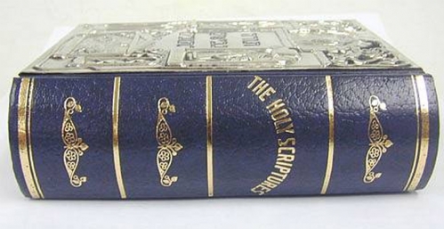 Sterling Silver Mounted Bible In Hebrew & English