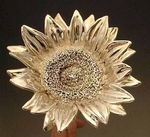 Beautiful Artisan Large Sterling Silver Sunflower Model