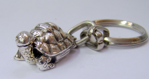 Silver Mini Turtle Key Chain